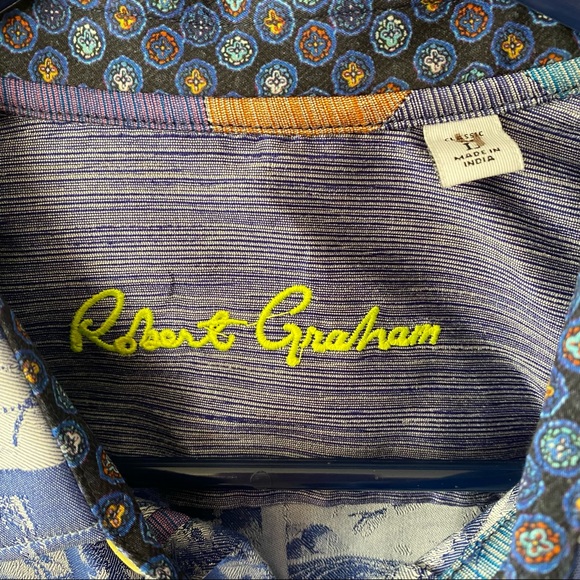 ROBERT GRAHAM
Men's Blue
The Audition Embroidered Film Stripe Sport Shirt large - Picture 7 of 11